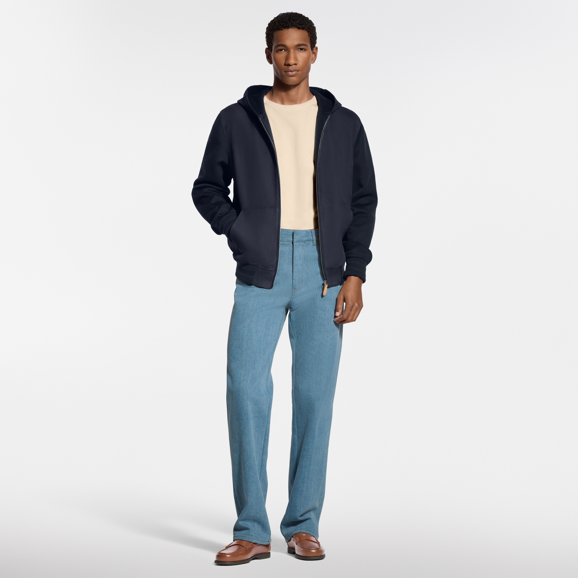 Leather Mix Hooded Blouson - Les Extraordinaires - High-End Ready